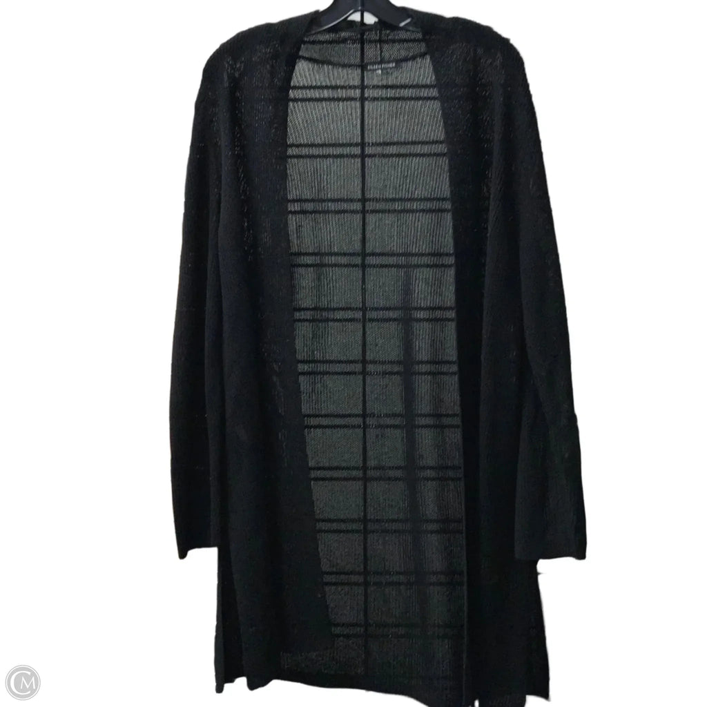 Sweater Cardigan By Eileen Fisher In Black, Size: L