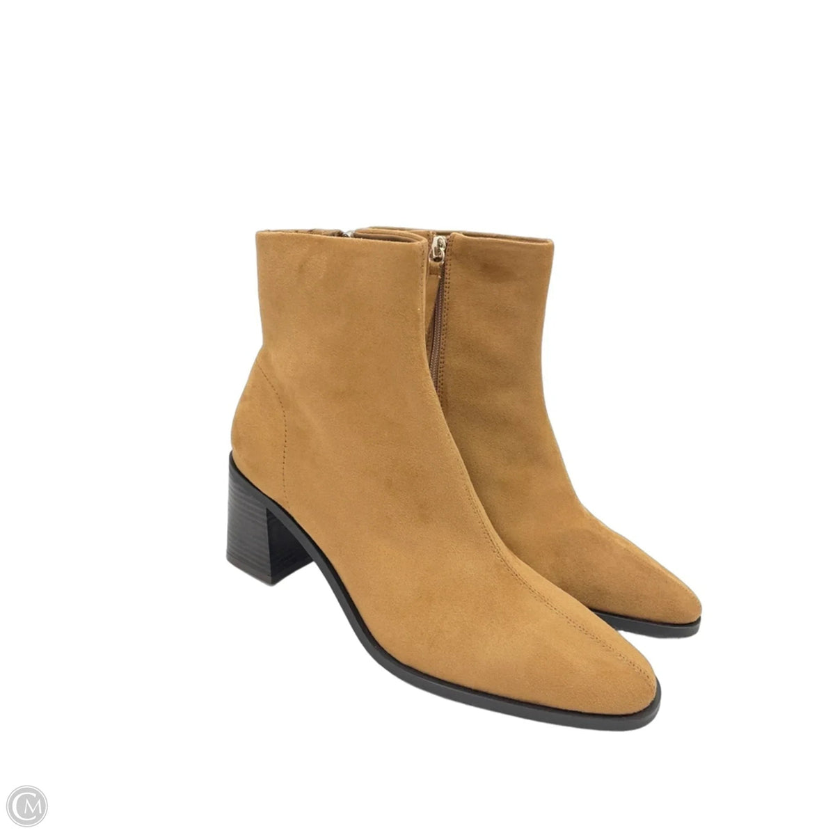 Boots Ankle Heels By Cato In Brown, Size: 9