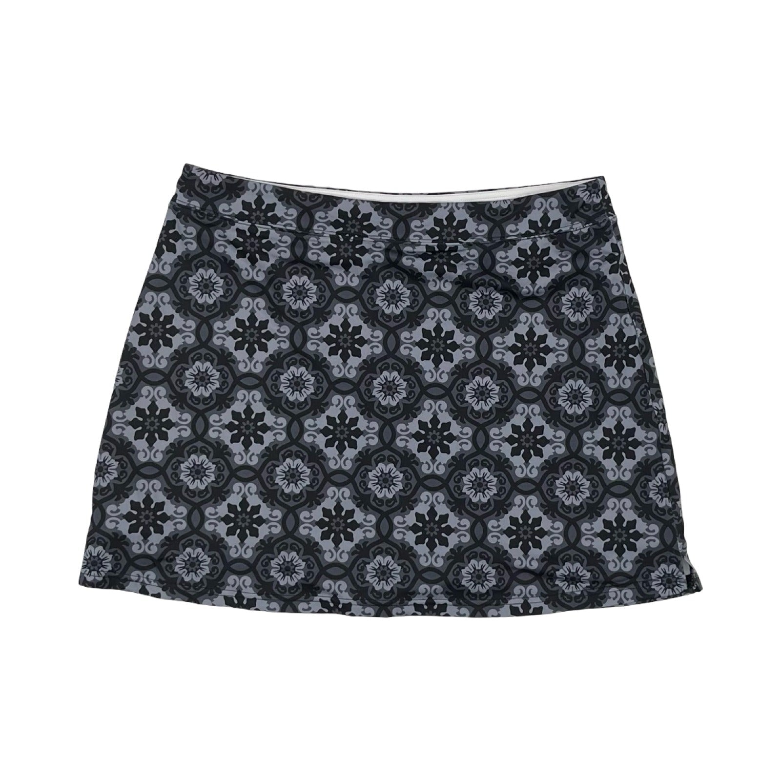 Athletic Skort By Ekouaer In Black & Grey, Size:Xxl
