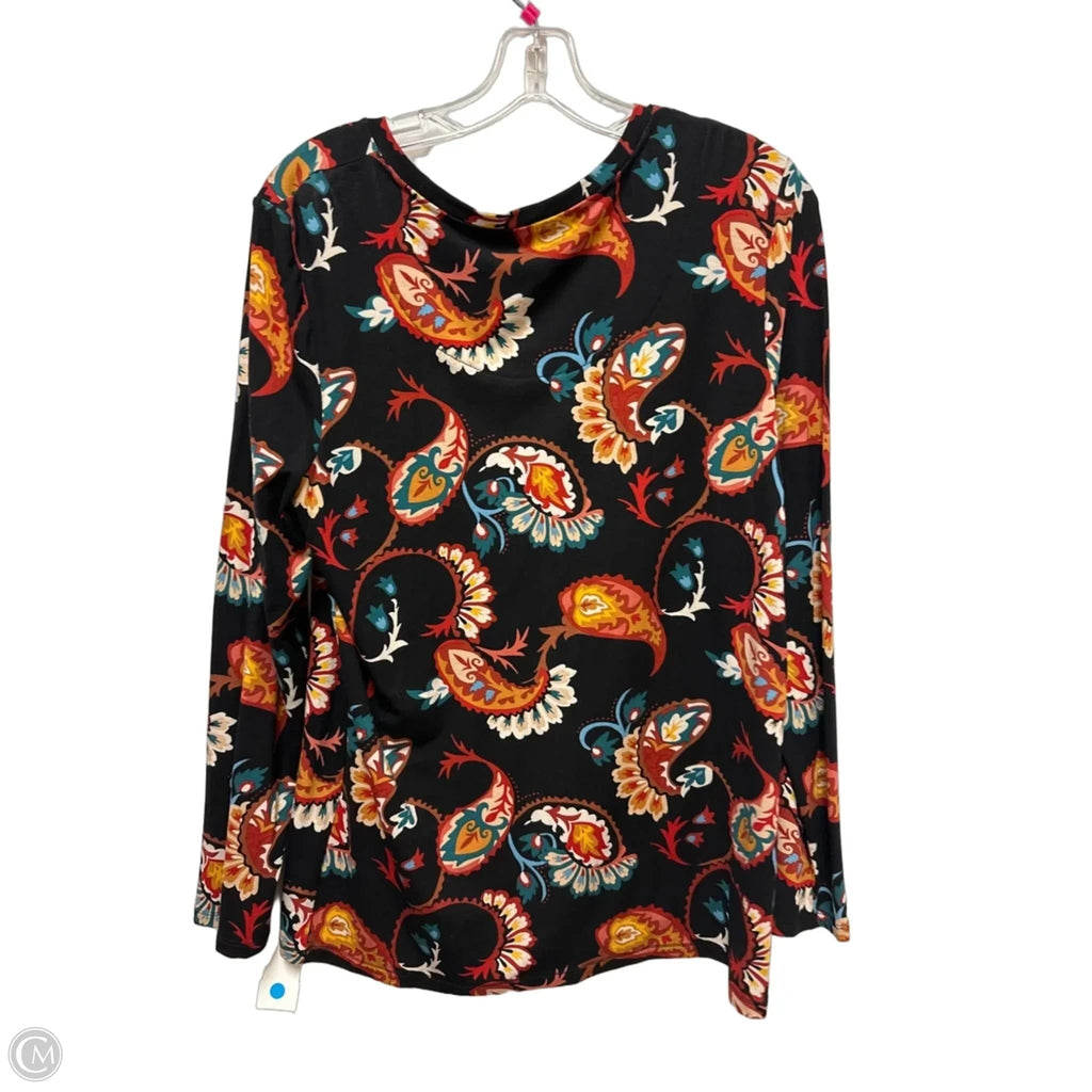 Top Long Sleeve By Chicos In Black, Size: L