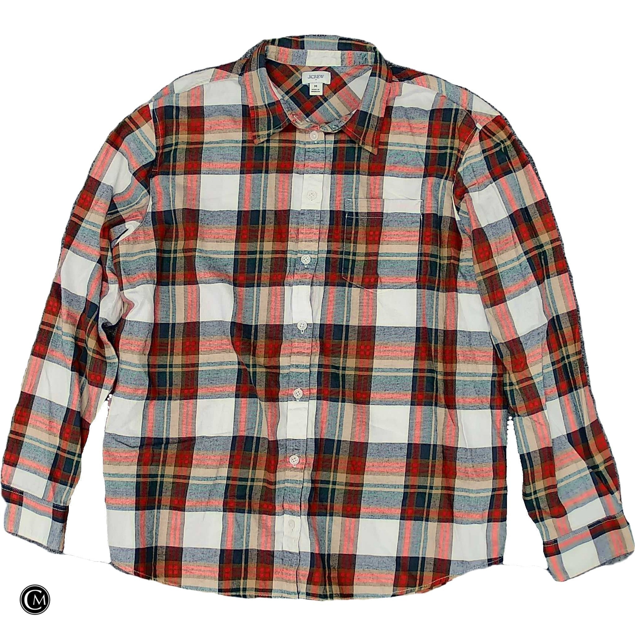 Top Ls By J. Crew In Plaid Pattern, Size: M
