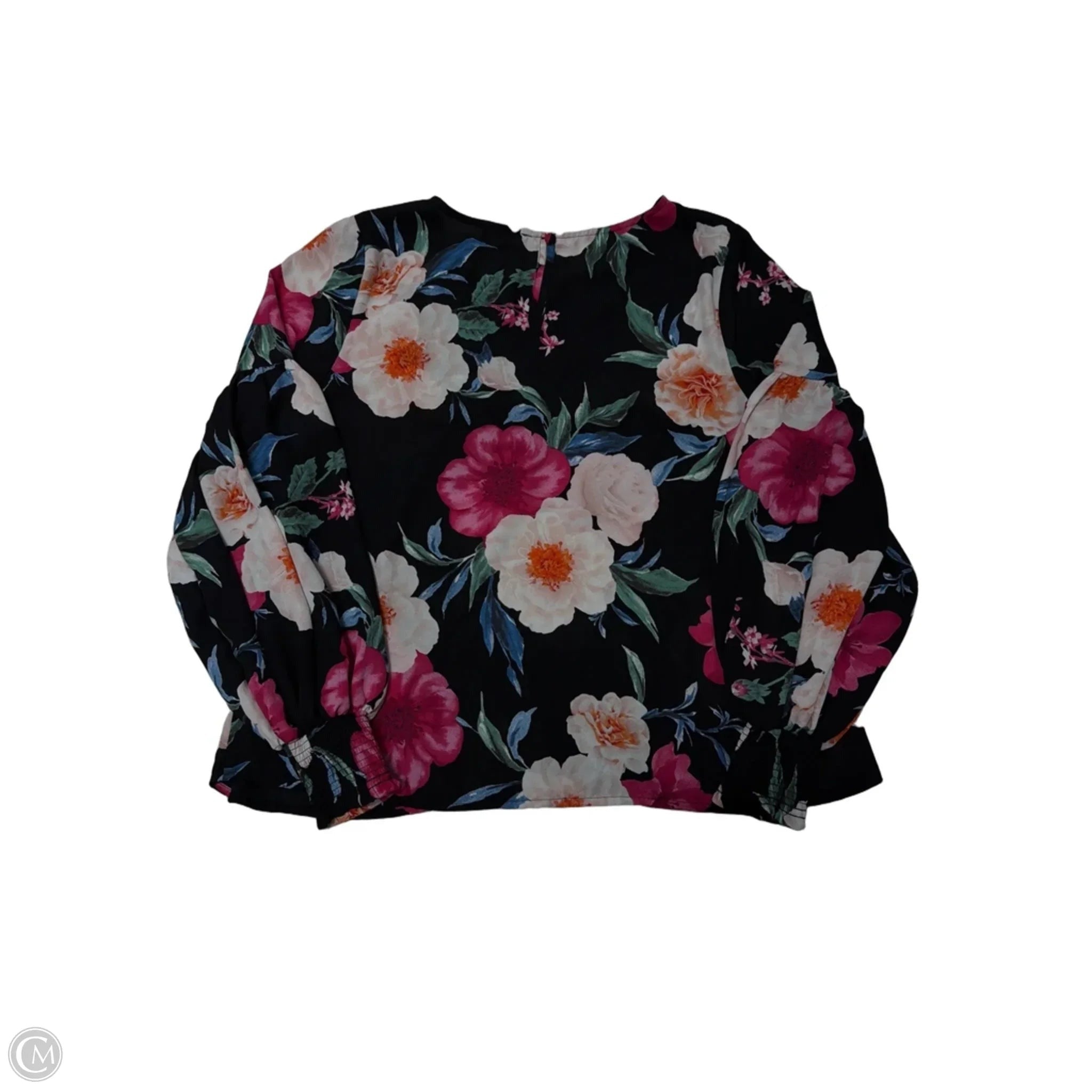 Top Long Sleeve By Blu Pepper In Floral Print, Size: L