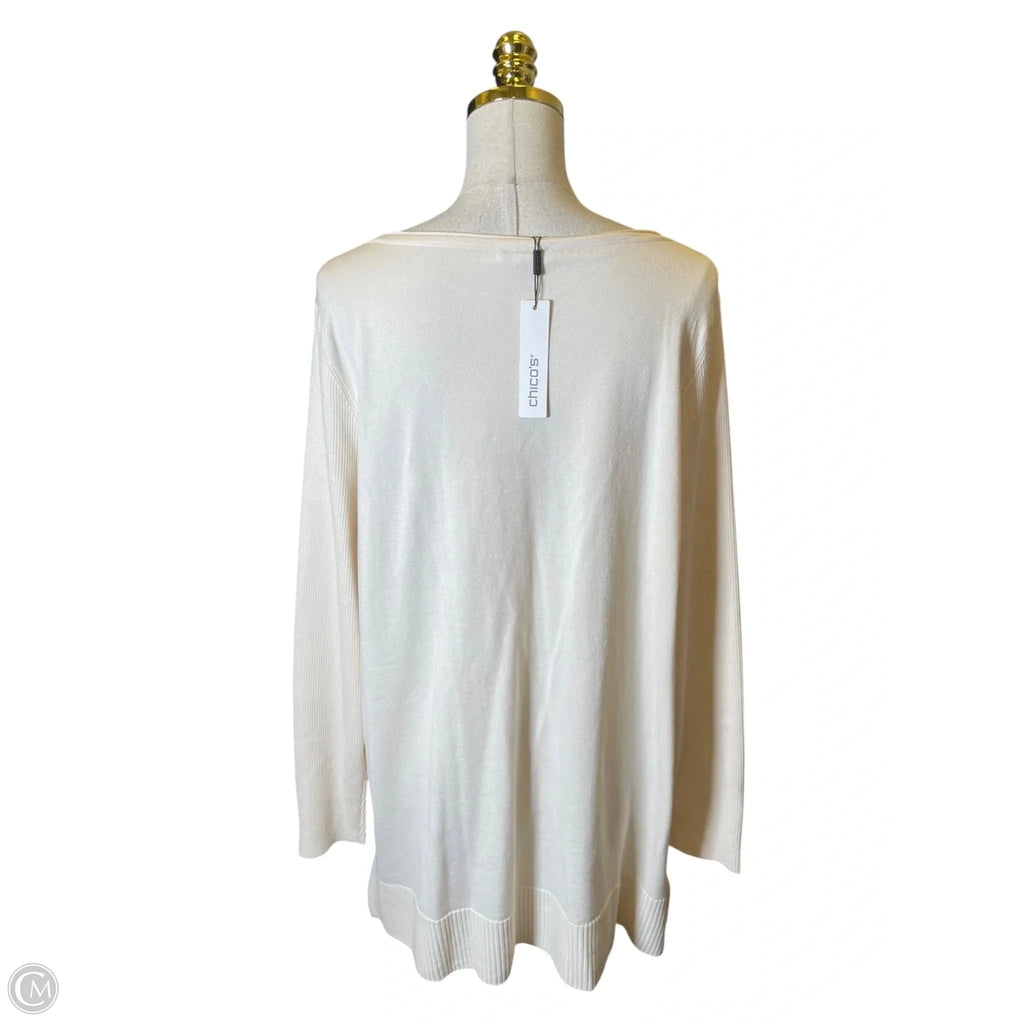 Top Long Sleeve By Chicos In Cream, Size: Xl