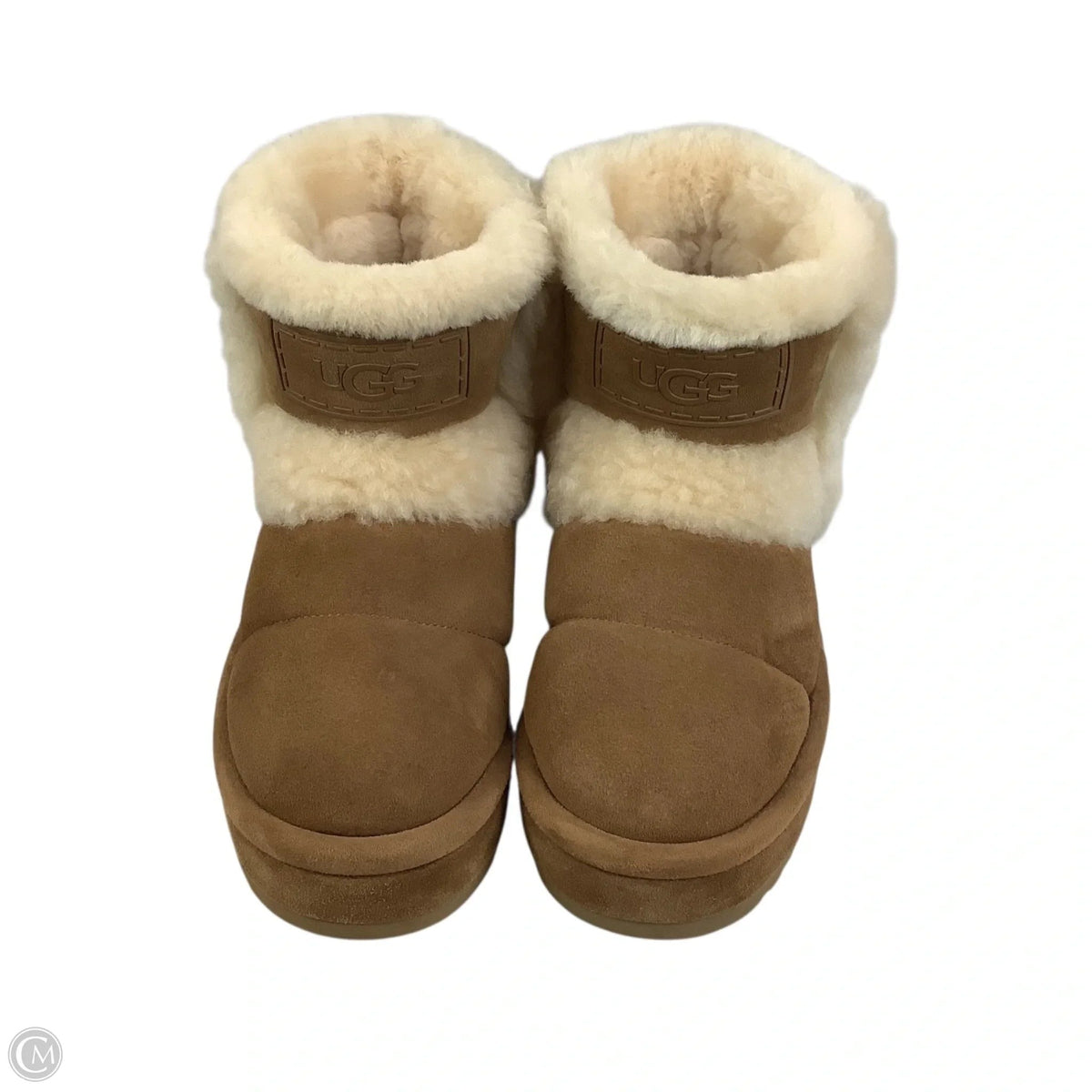 Boots Designer By Ugg In Brown & Cream, Size: 7