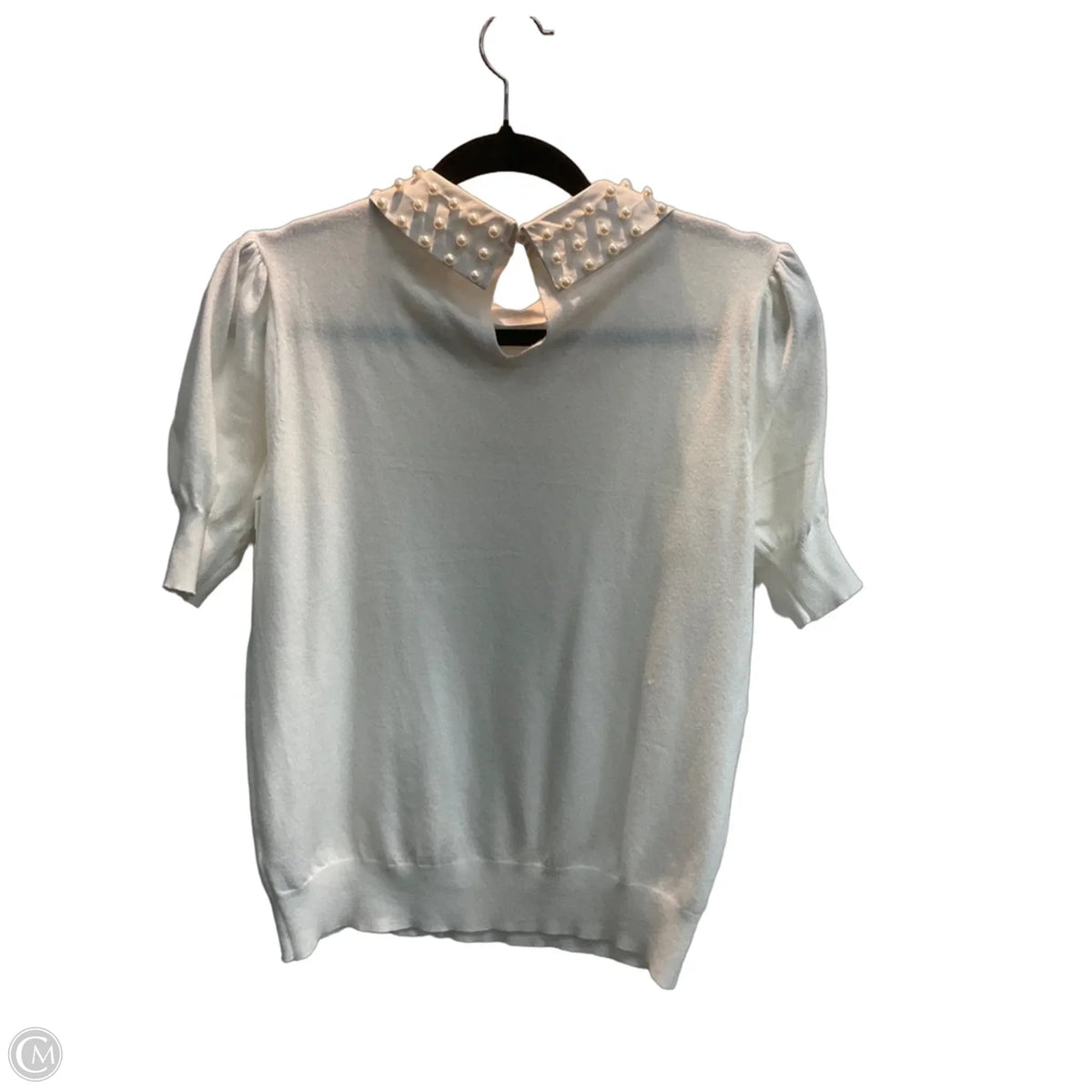 Sweater Short Sleeve By Sioni In White, Size: M