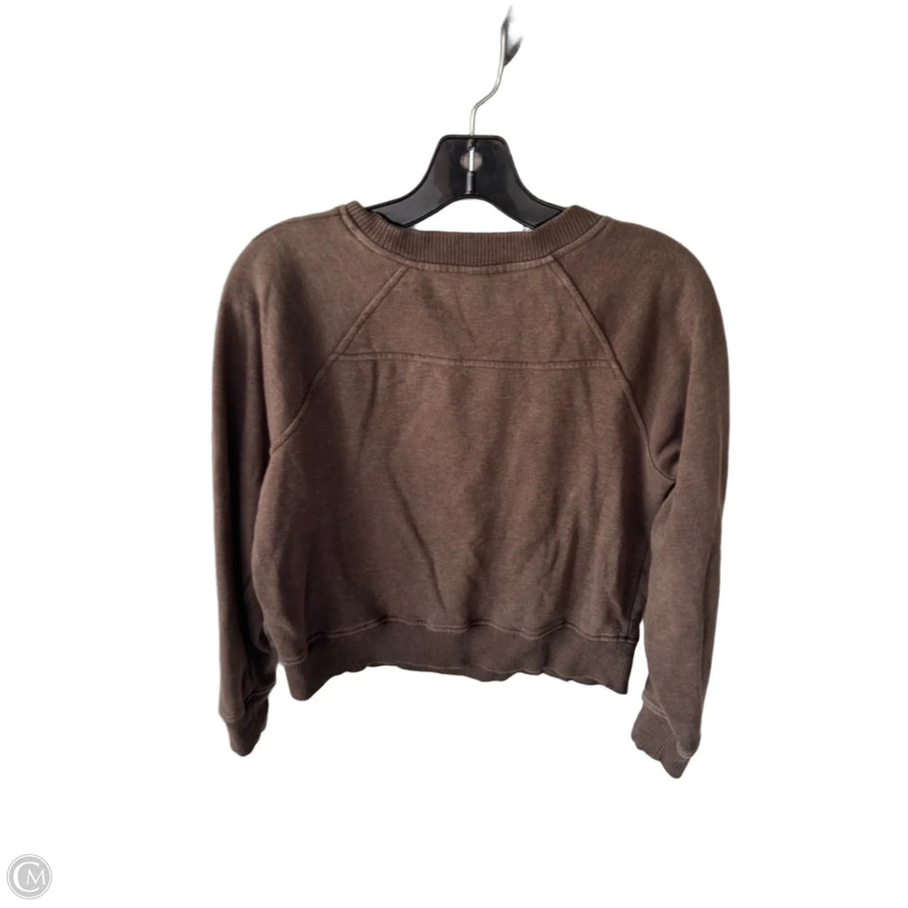 Athletic Sweatshirt Crewneck By 90 Degrees By Reflex In Brown, Size: M