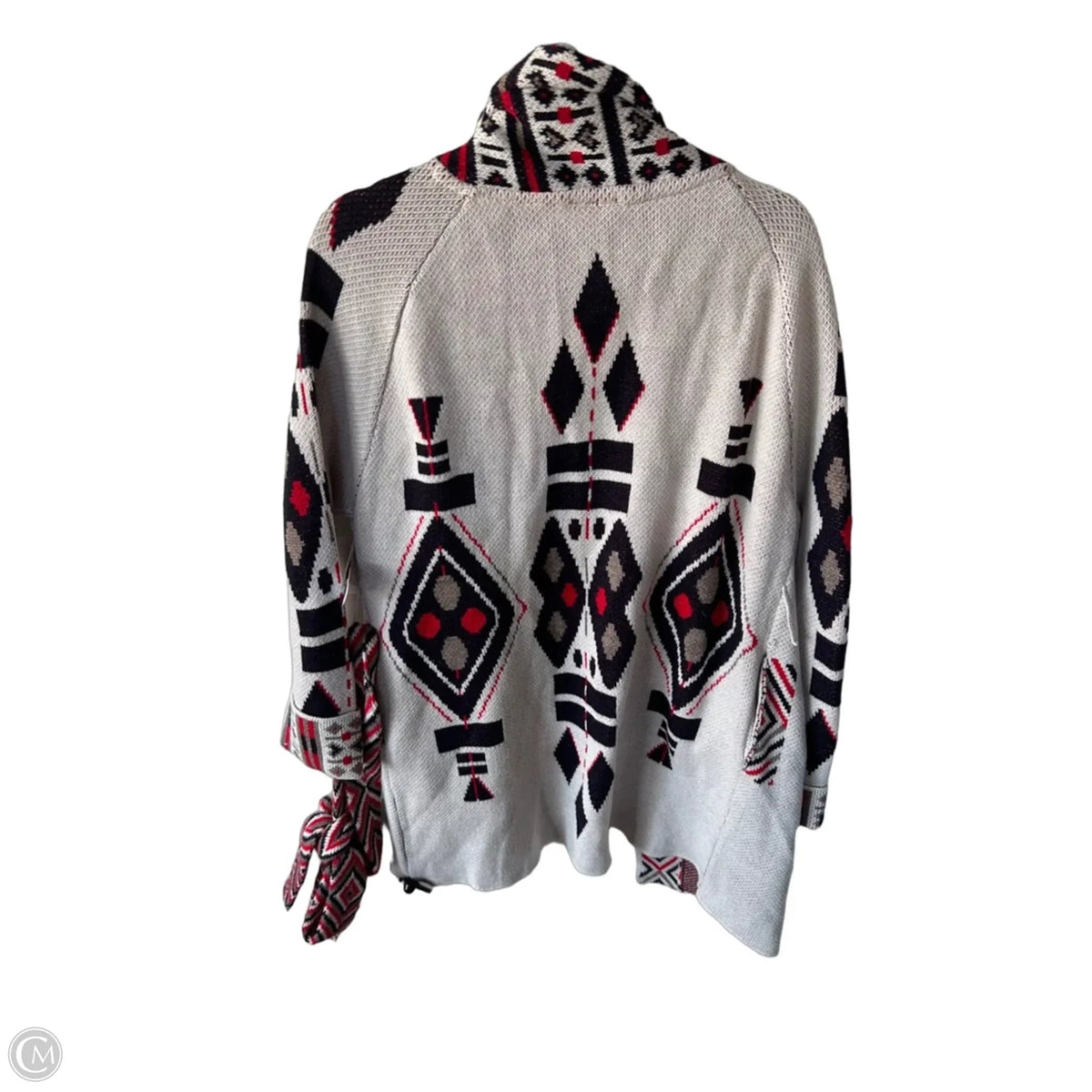 Sweater Cardigan By Moth In Black & Red, Size: M