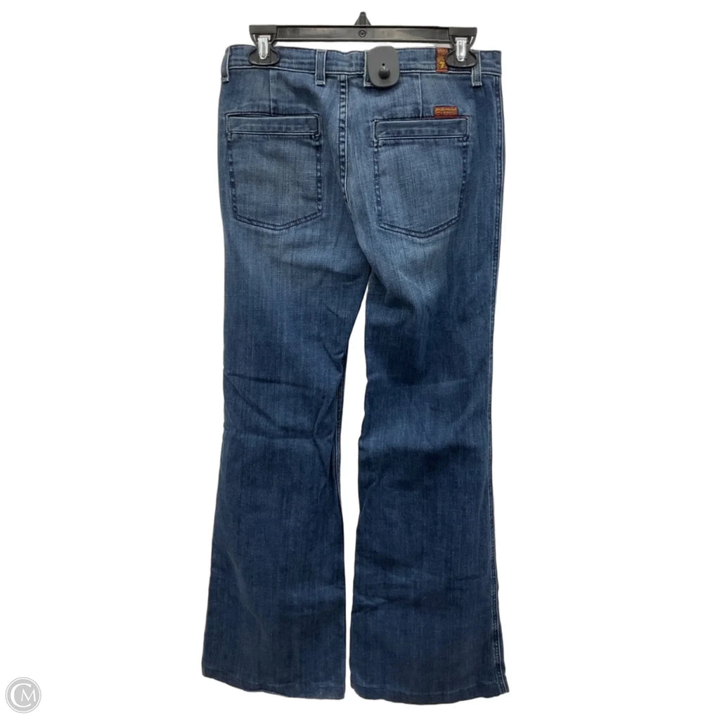 Jeans Flared By 7 For All Mankind In Blue Denim, Size: 4