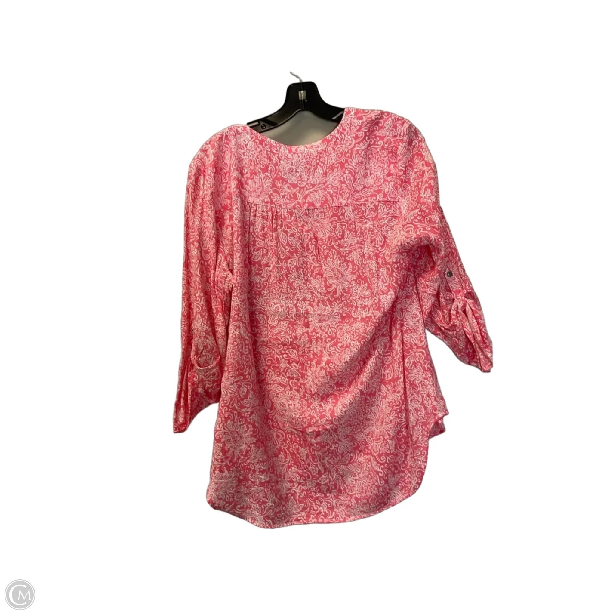 Top 3/4 Sleeve By Kim Rogers In Pink, Size: L