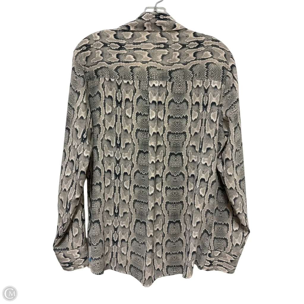 Blouse Long Sleeve By Express In Snakeskin Print, Size: L