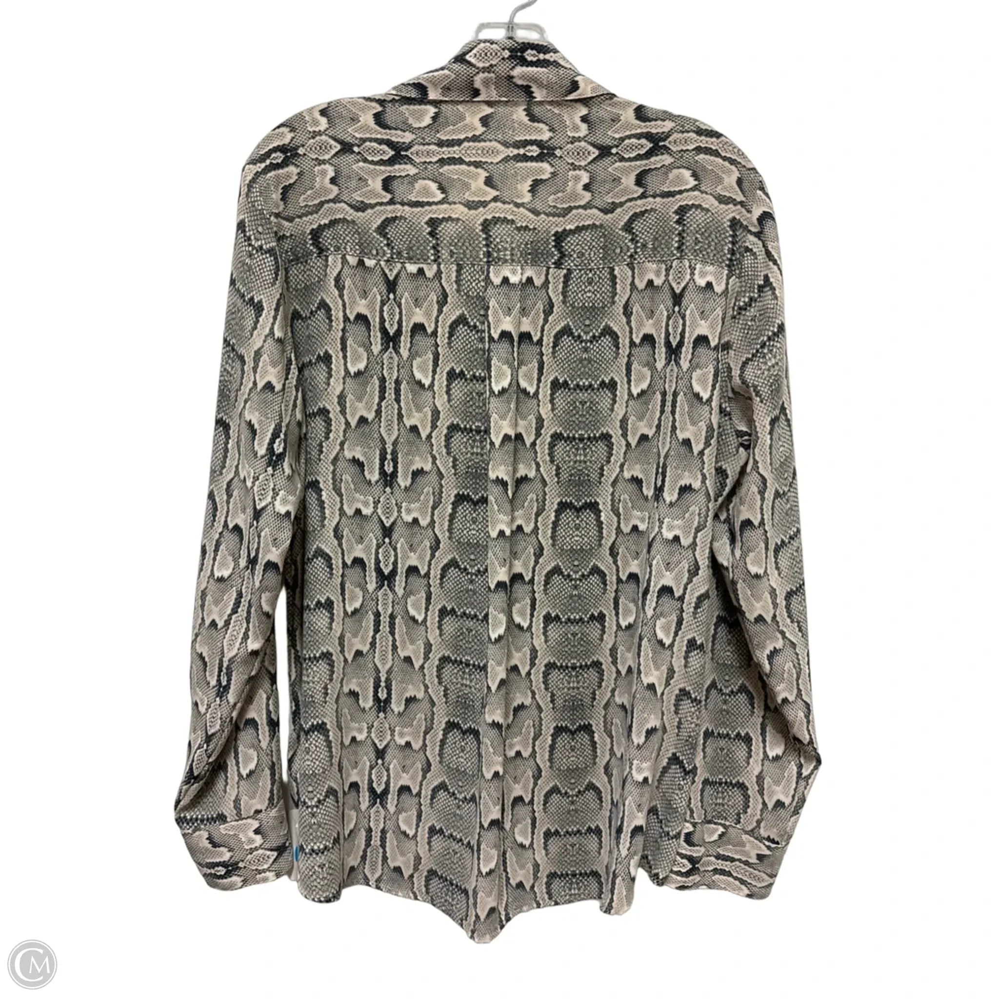 Blouse Long Sleeve By Express In Snakeskin Print, Size: L