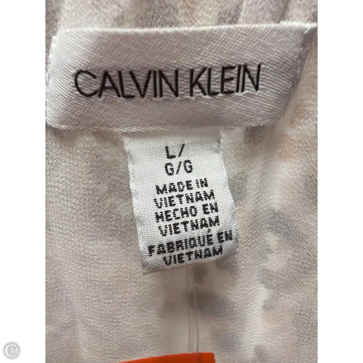 Top Long Sleeve By Calvin Klein In Tan, Size: L