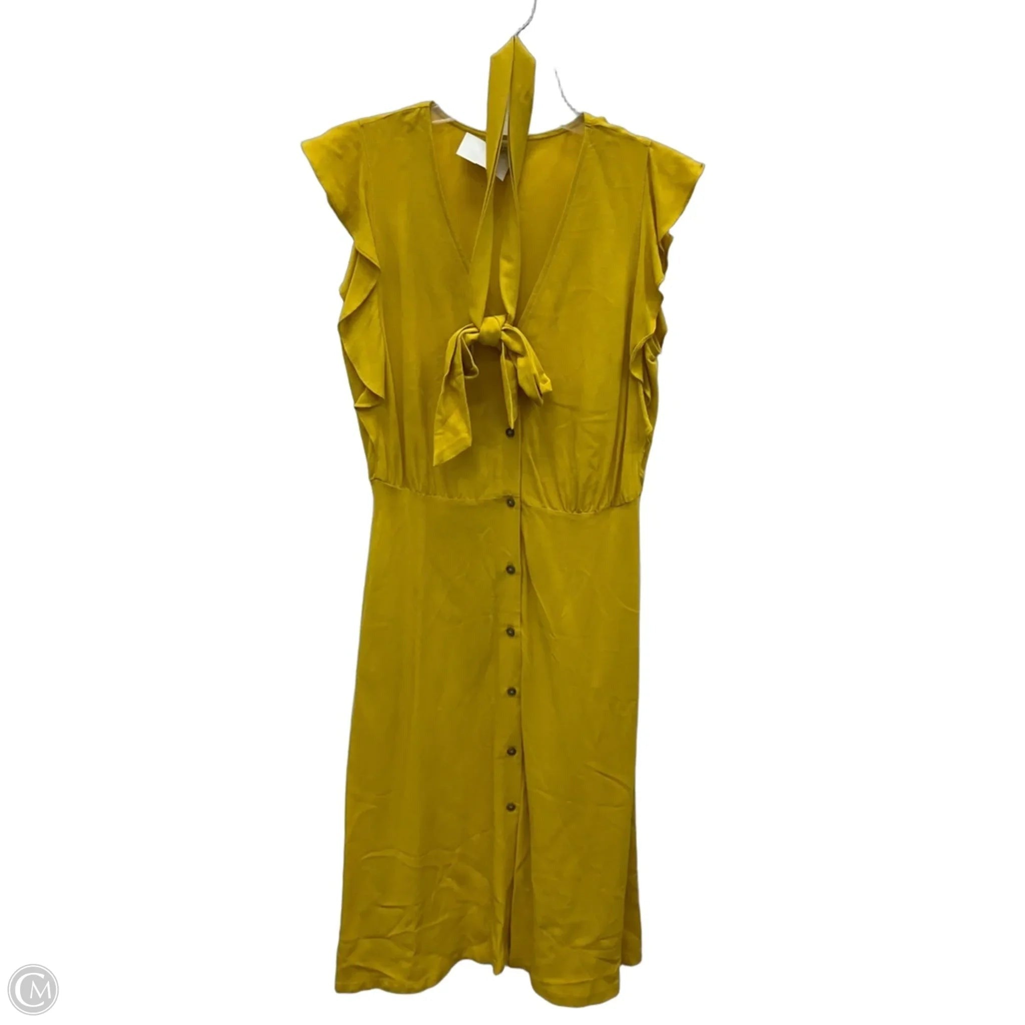 Dress Casual Midi By A New Day In Yellow, Size: S