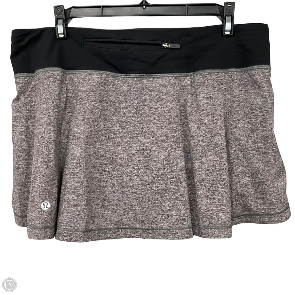 Athletic Skort By Lululemon In Black & Grey, Size: 10