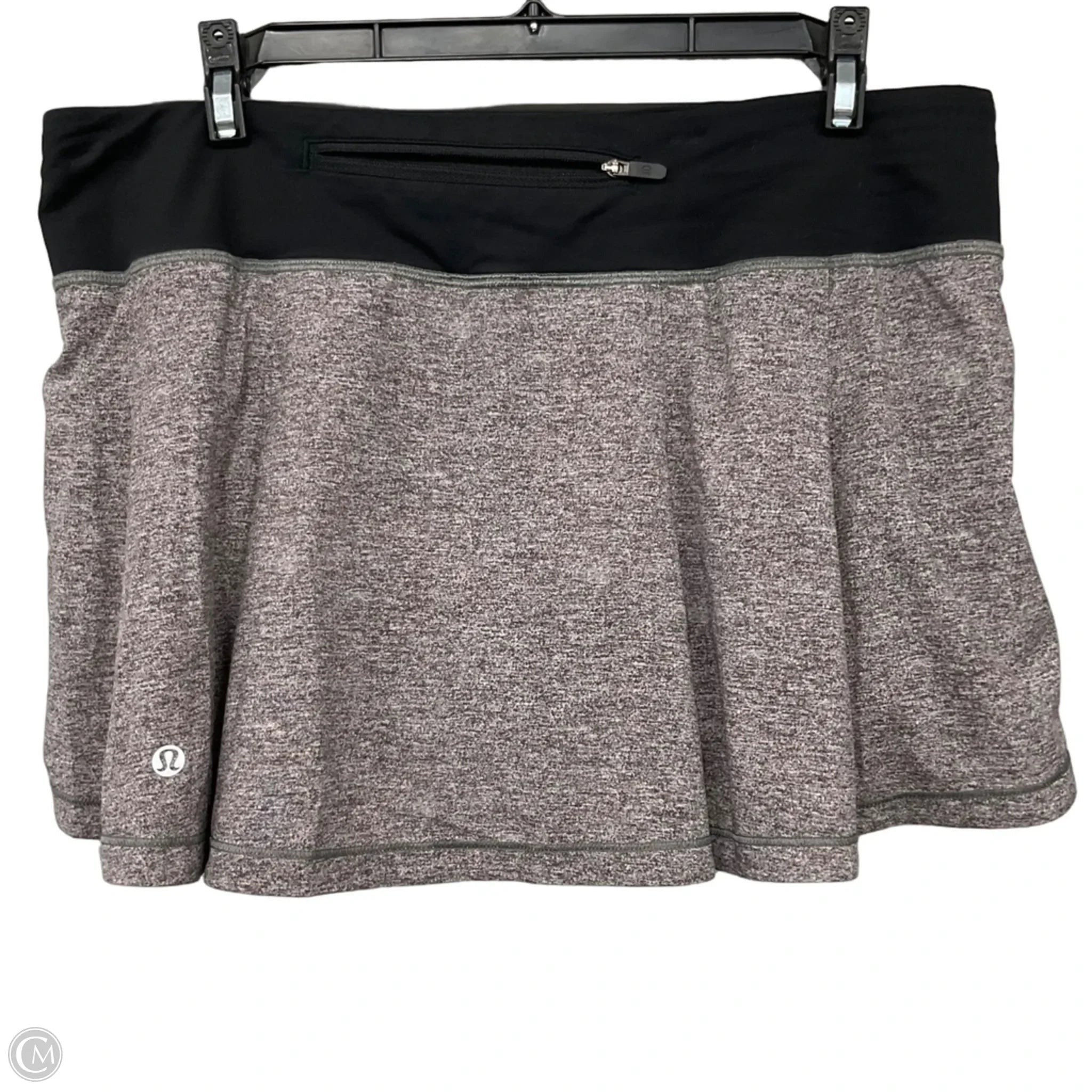 Athletic Skort By Lululemon In Black & Grey, Size: 10