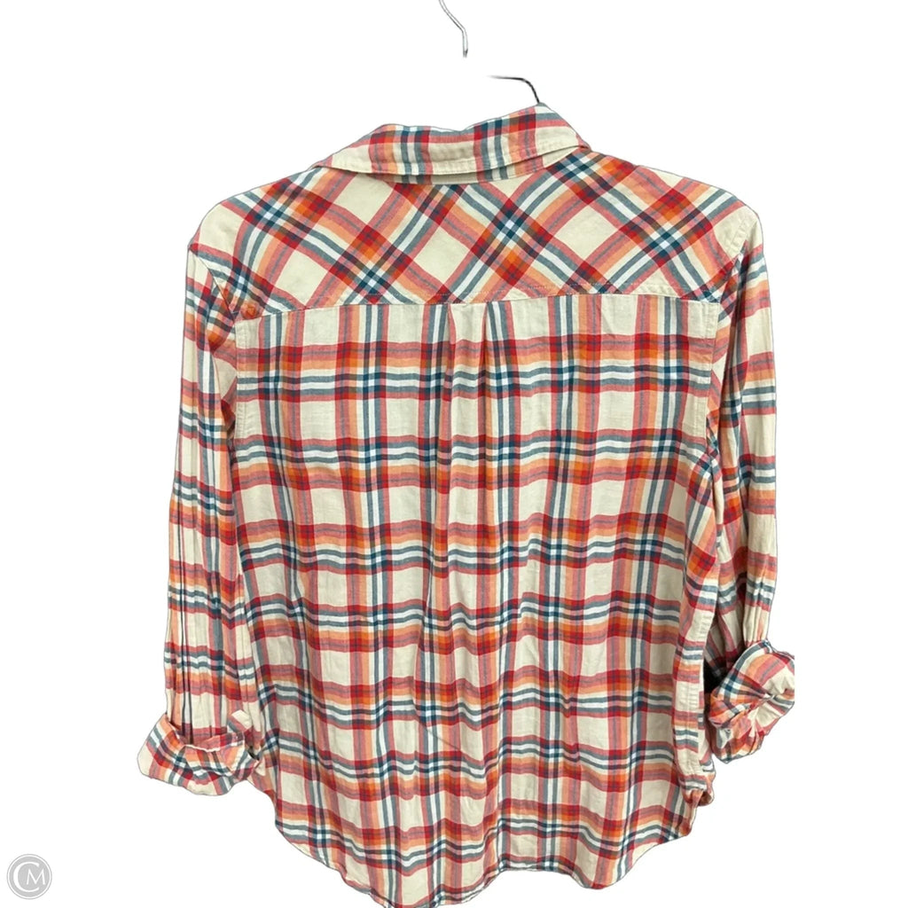 Top Long Sleeve By J. Crew In Plaid Pattern, Size: M