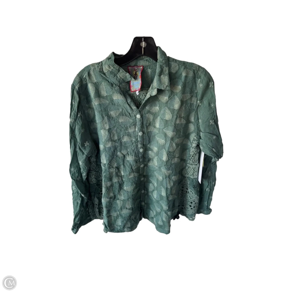 Top Long Sleeve Designer By Johnny Was In Green, Size: L