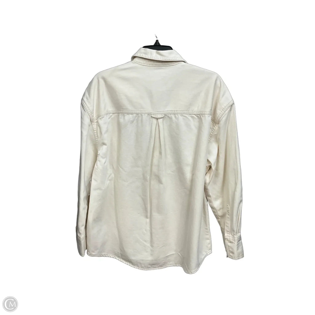 Jacket Shirt By Old Navy In Cream, Size: M