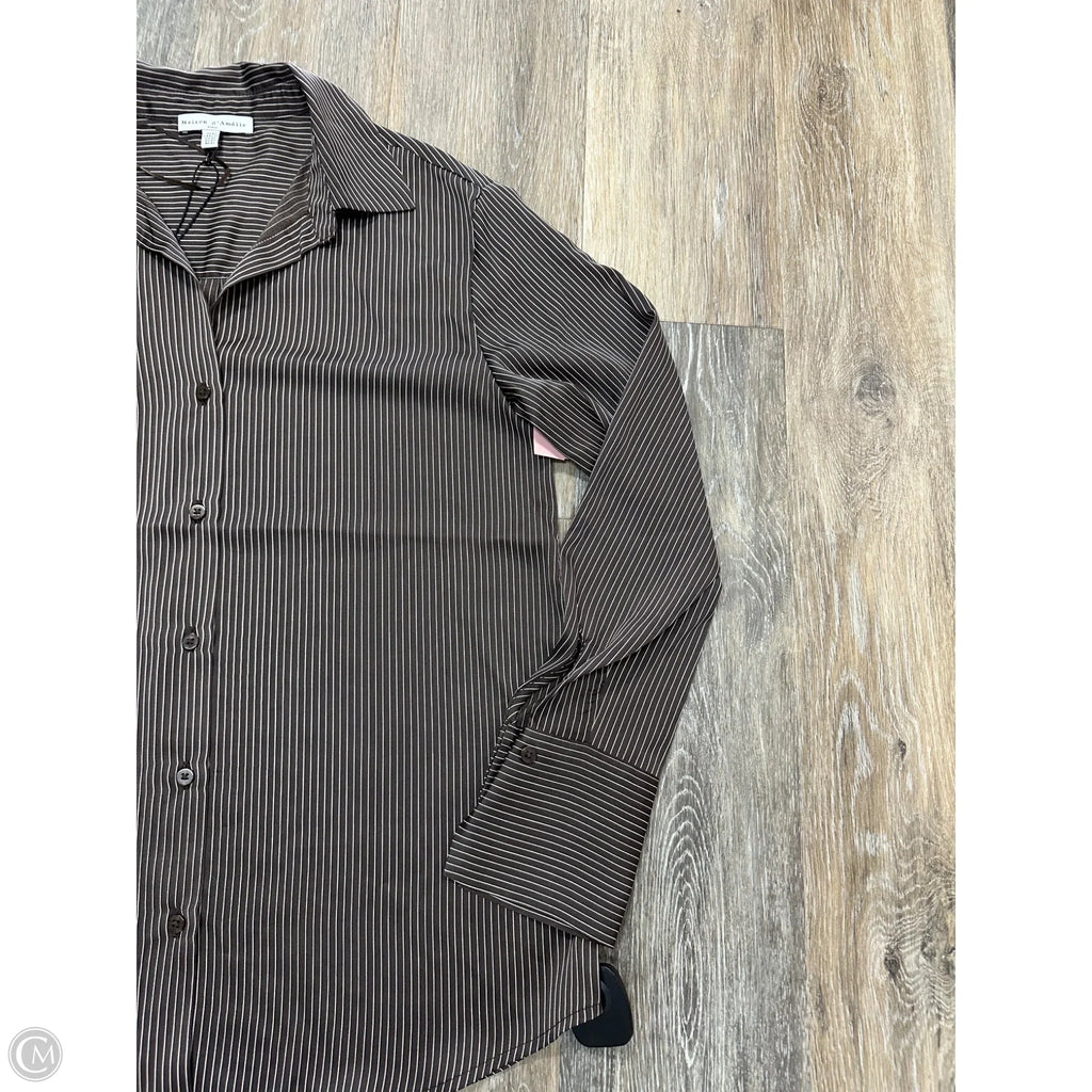 Blouse Long Sleeve By Maison Damelie In Striped Pattern, Size: Xs