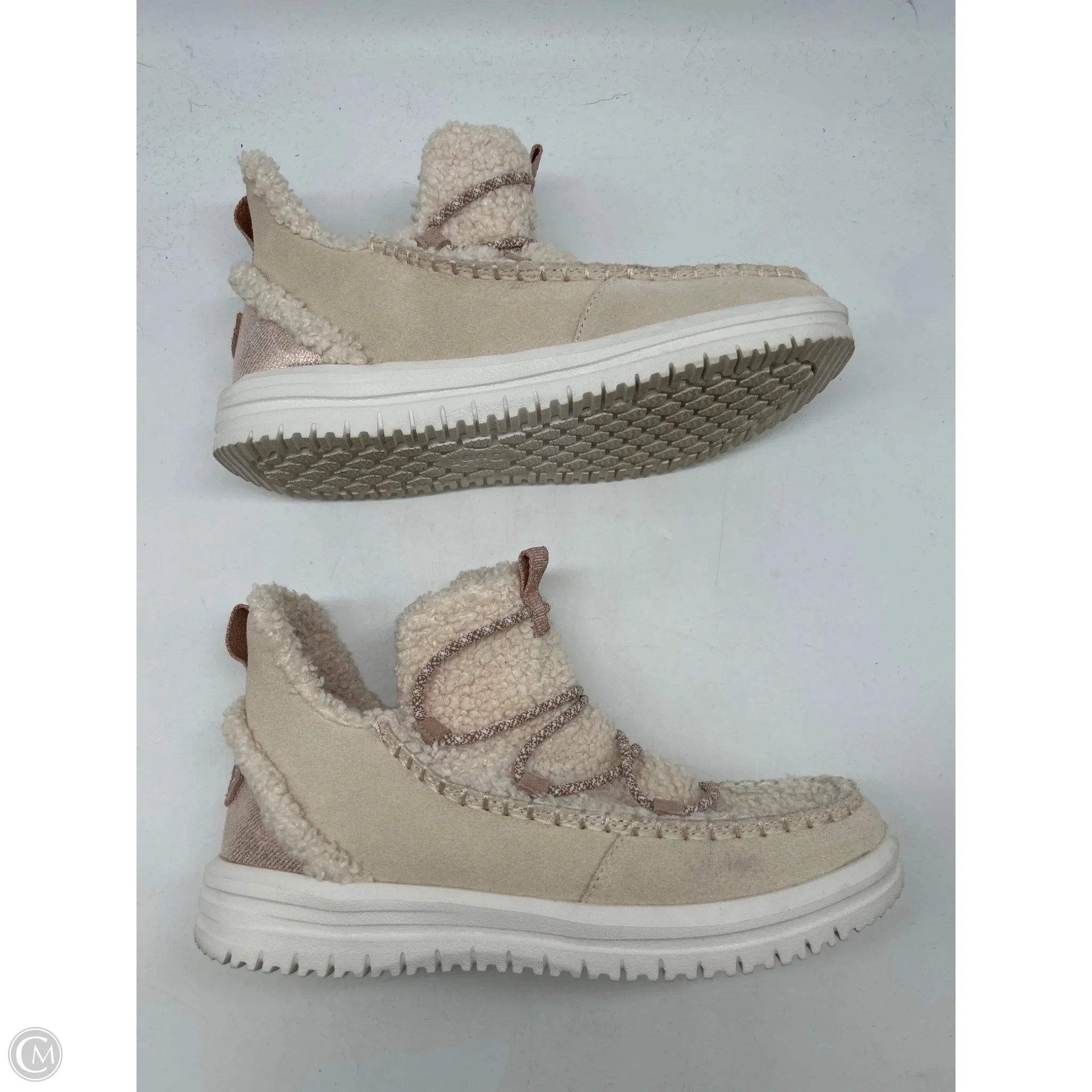 Boots Ankle Flats By Hey Dude In Cream, Size: 7