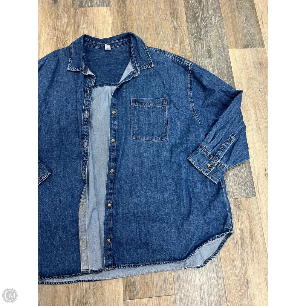Jacket Shirt By Old Navy In Blue Denim, Size: 2x