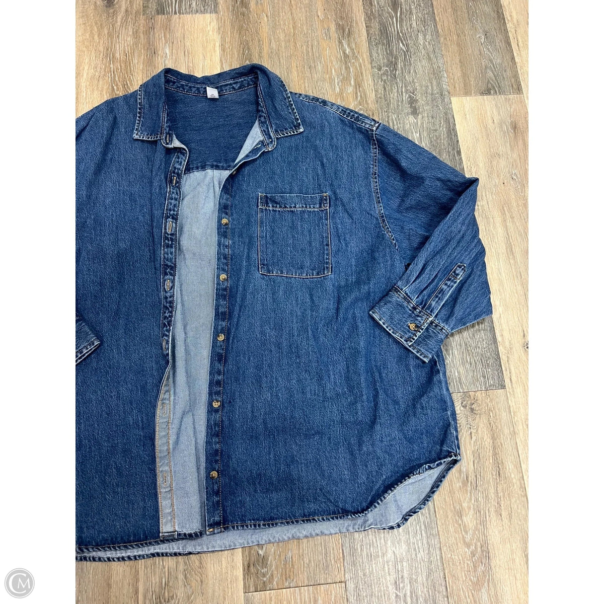 Jacket Shirt By Old Navy In Blue Denim, Size: 2x