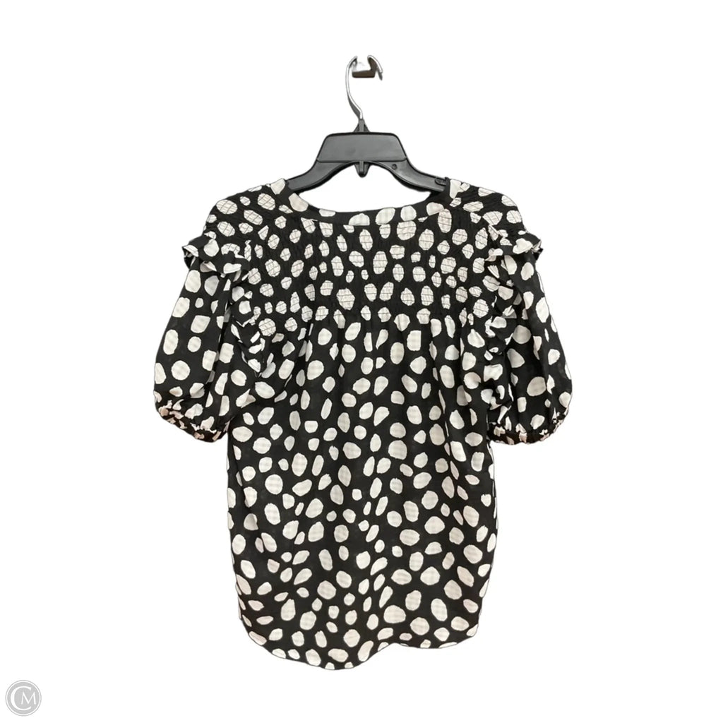 Top Short Sleeve By Ann Taylor In Polkadot Pattern, Size: M