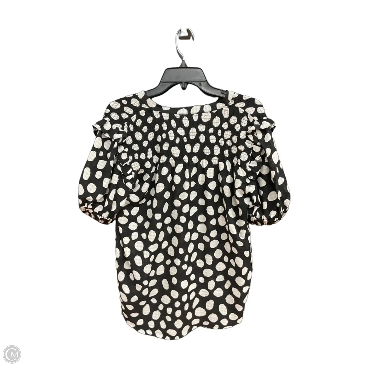 Top Short Sleeve By Ann Taylor In Polkadot Pattern, Size: M