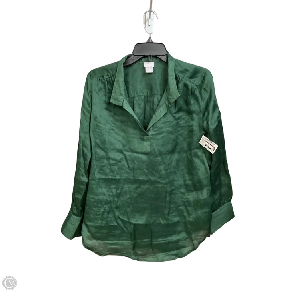 Blouse Long Sleeve By Chicos In Green, Size: M