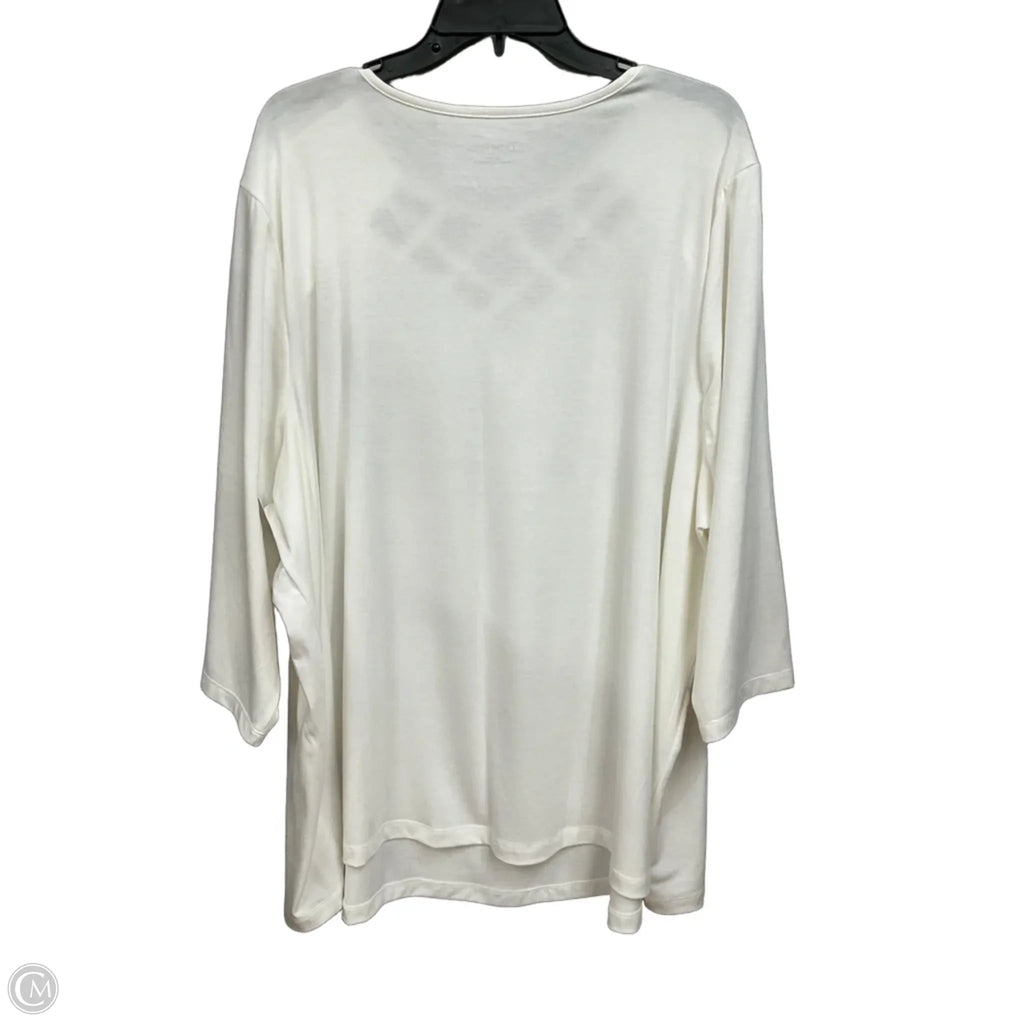 Top Long Sleeve By Catherines In White, Size: 3x