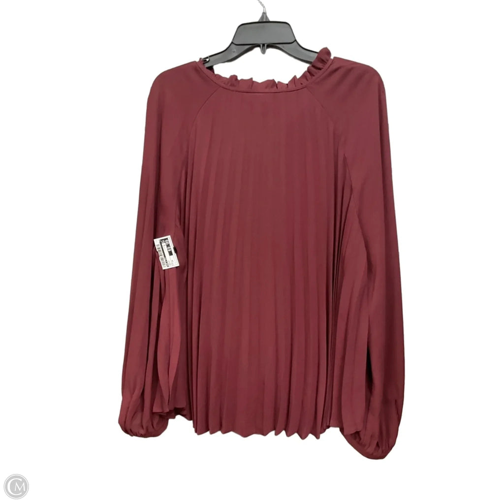 Top Long Sleeve By Ava & Viv In Maroon, Size: 1x