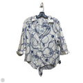 Top 3/4 Sleeve By Chicos In Blue & White, Size: L