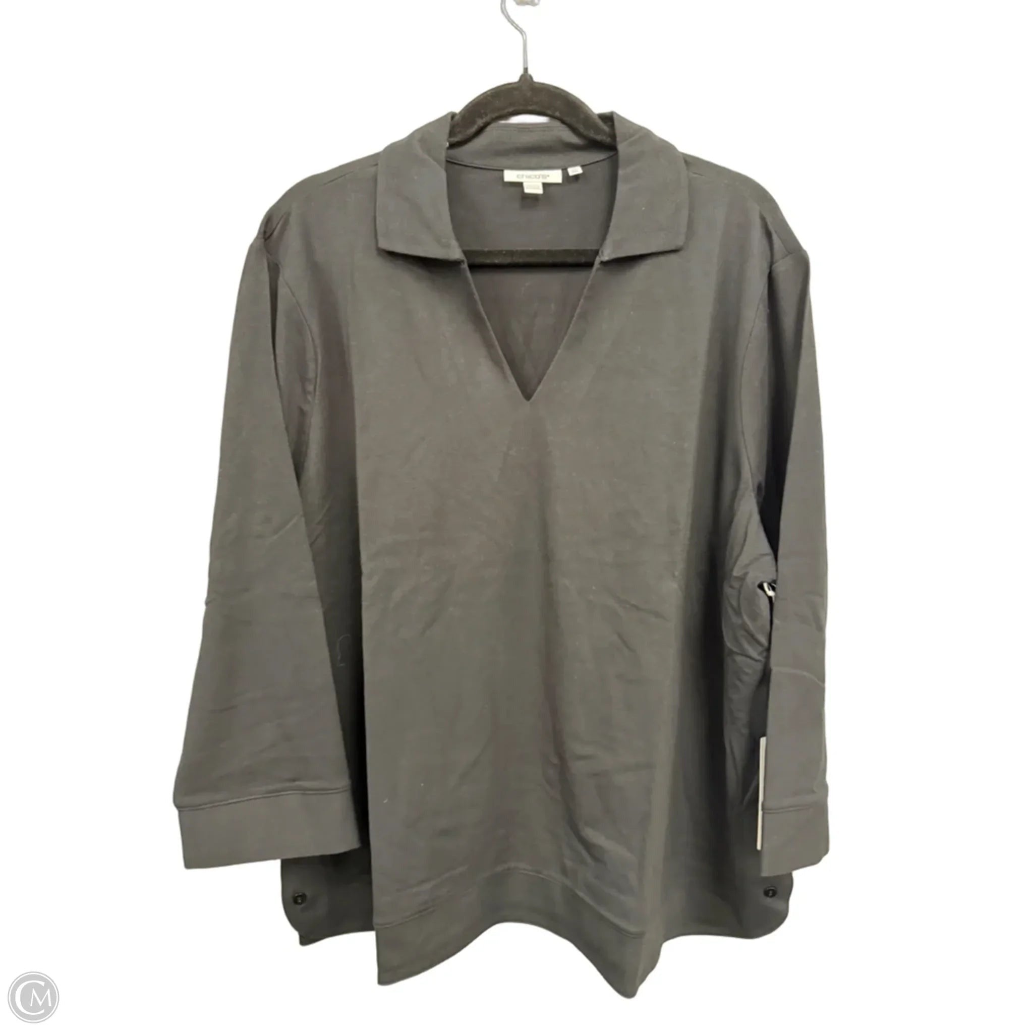 Top 3/4 Sleeve By Chicos In Black, Size: Xxl