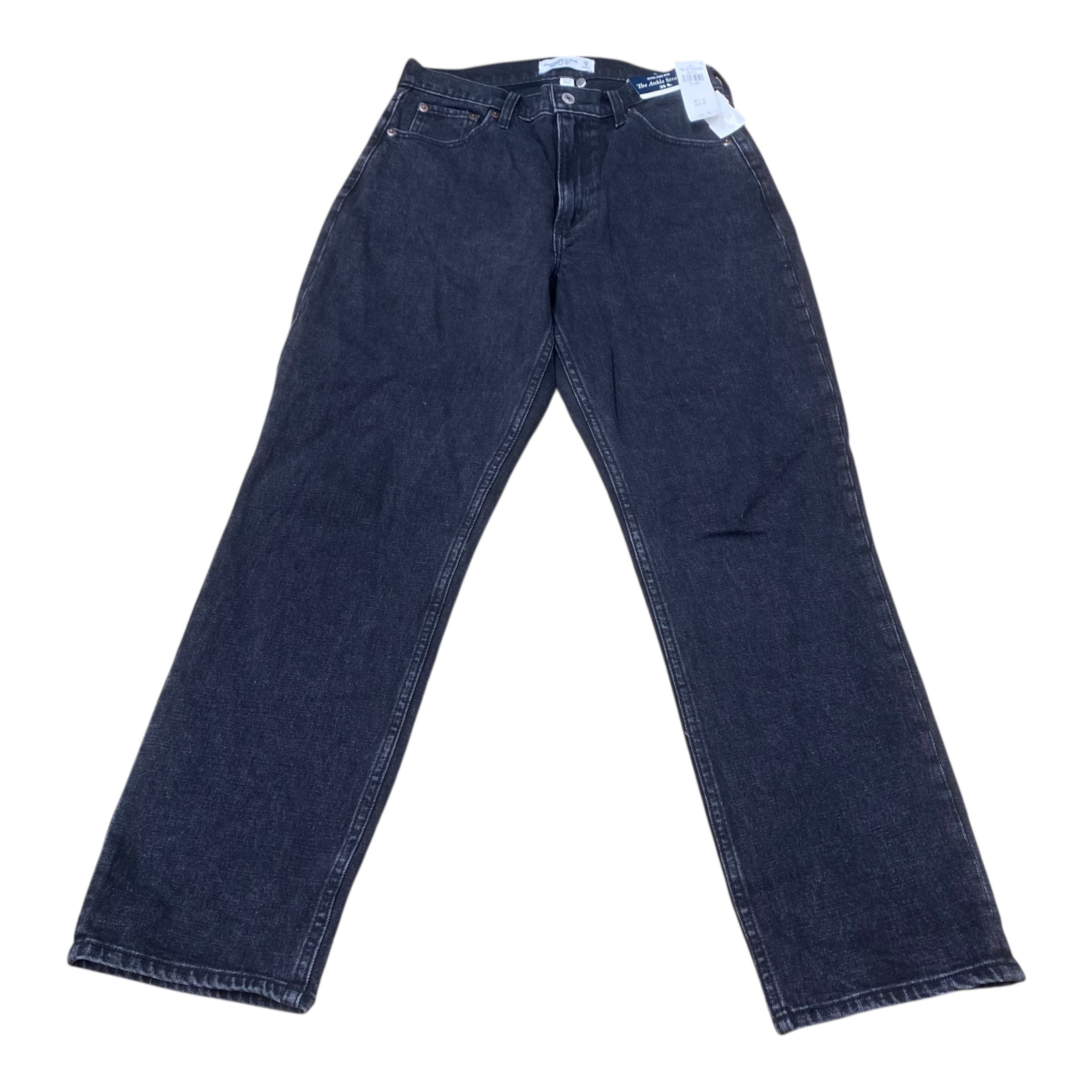 Jeans Straight By Abercrombie And Fitch In Black Denim, Size:8L