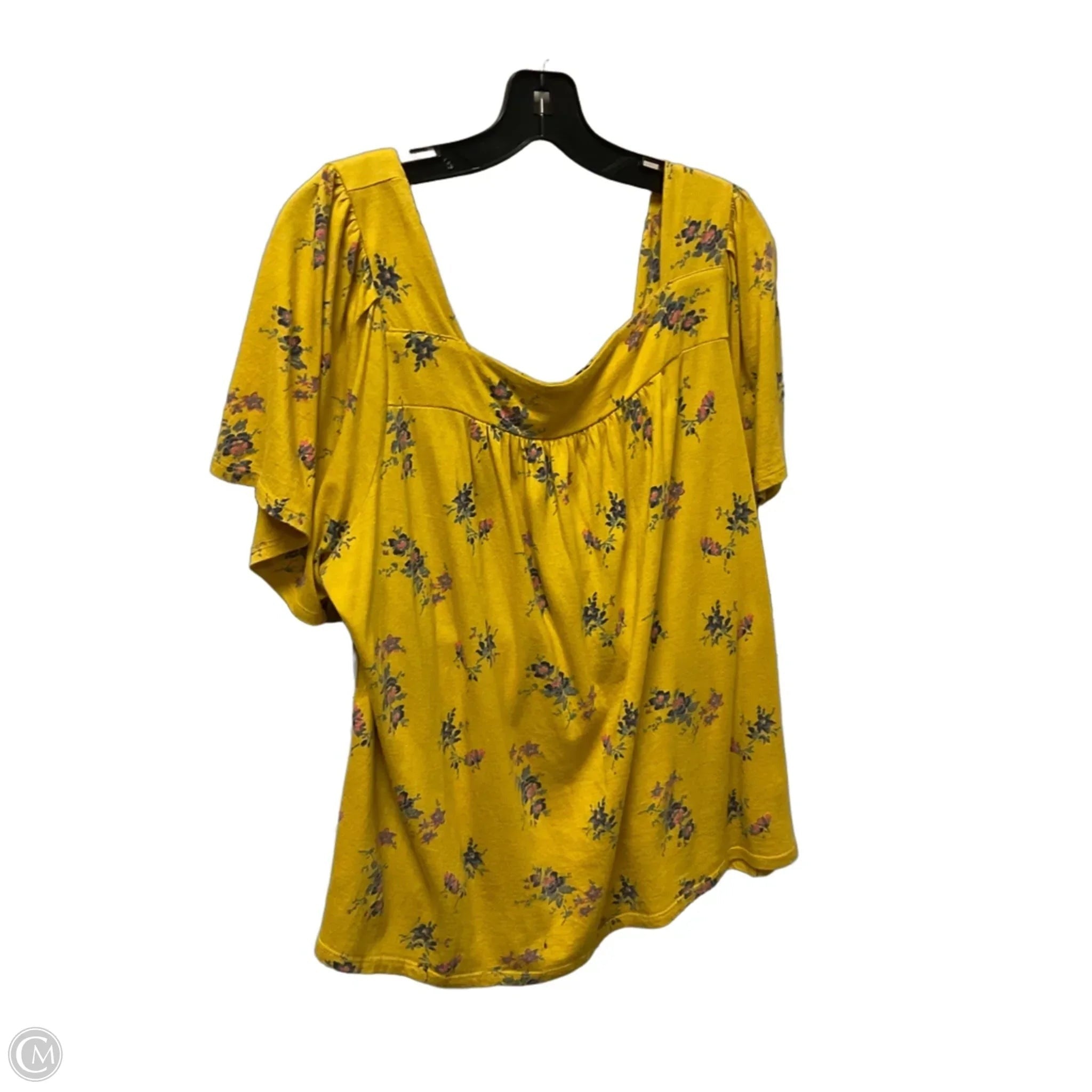 Top Short Sleeve Basic By Lucky Brand In Yellow, Size: Xl
