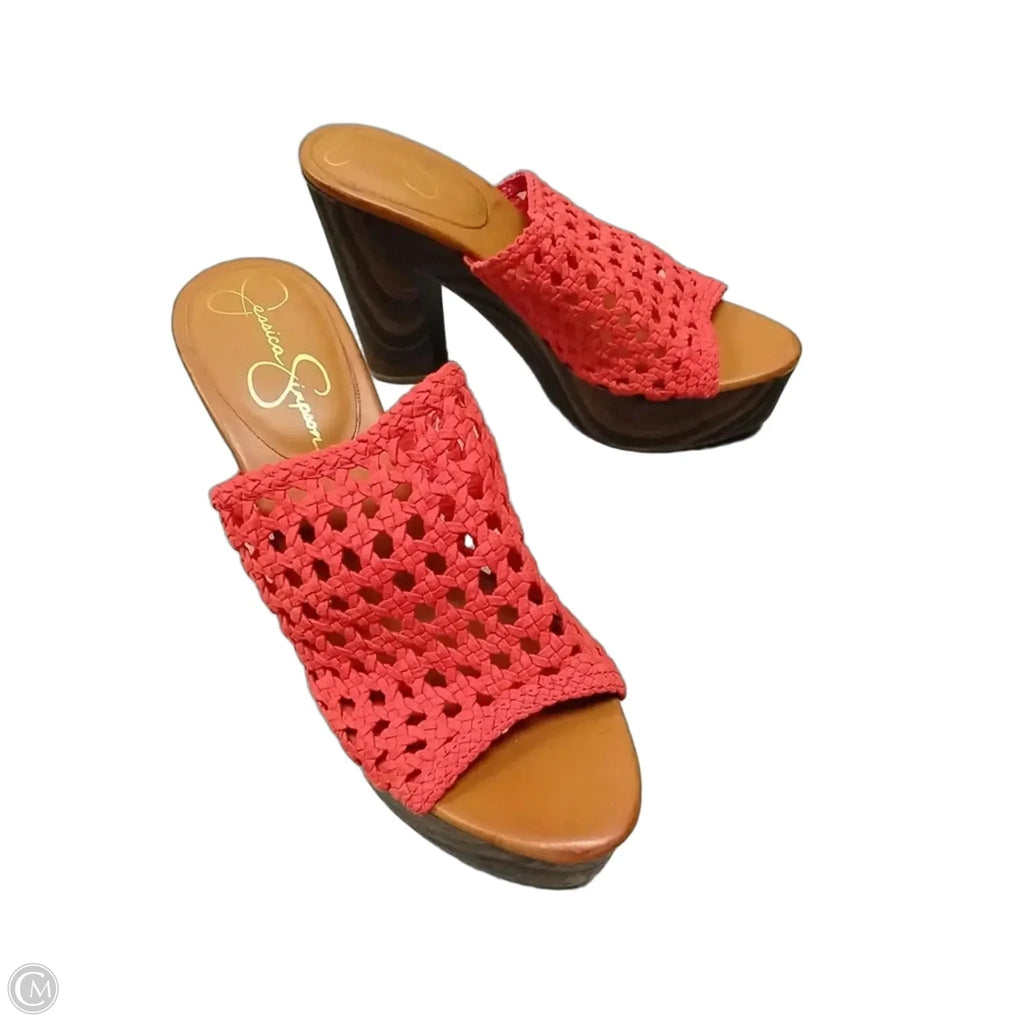 Shoes Heels Platform By Jessica Simpson In Orange, Size: 7
