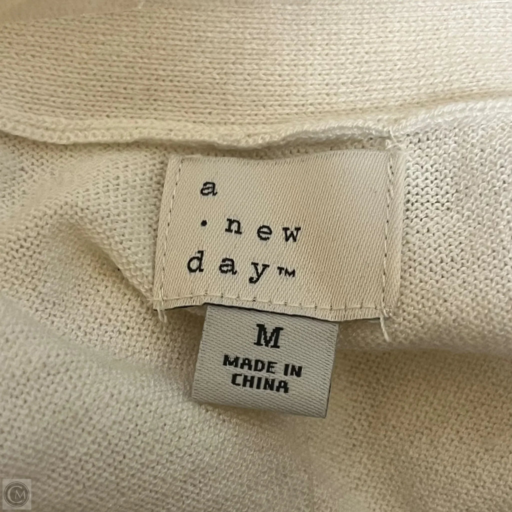 Sweater Cardigan By A New Day In Cream, Size: M