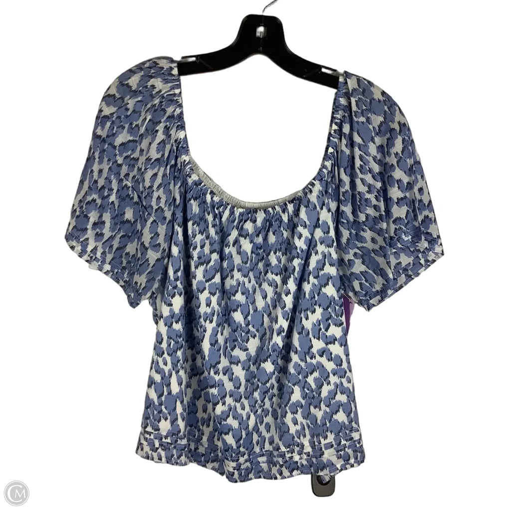 Top Short Sleeve By Versona In Blue, Size: L