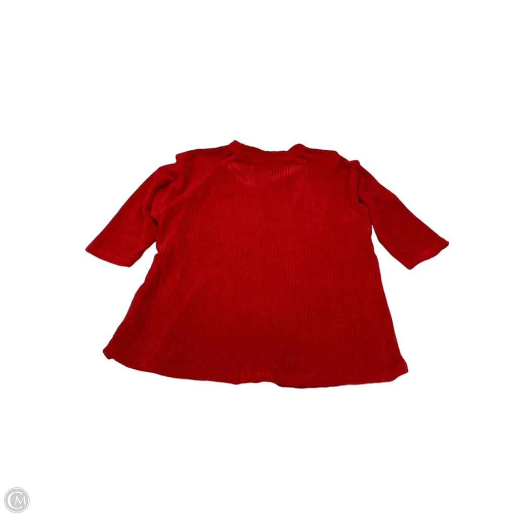 Top 3/4 Sleeve By Clothes Mentor In Red, Size: 2x
