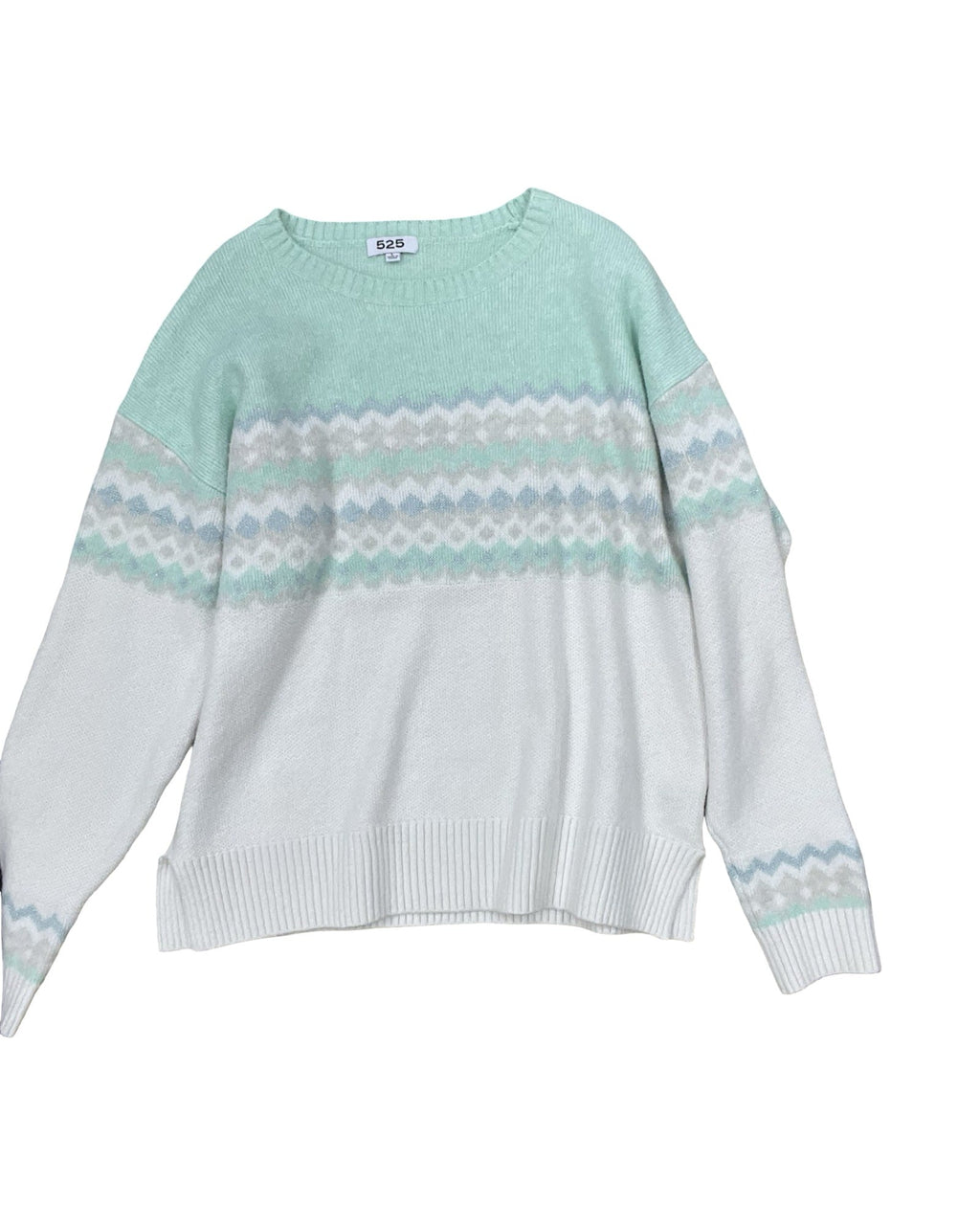 Sweater By 525 In Green & White, Size:L