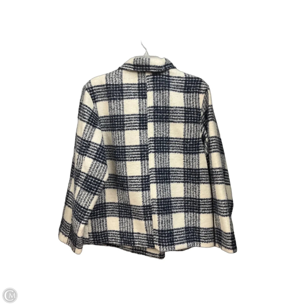 Coat Peacoat By Lc Lauren Conrad In Blue & White, Size: S