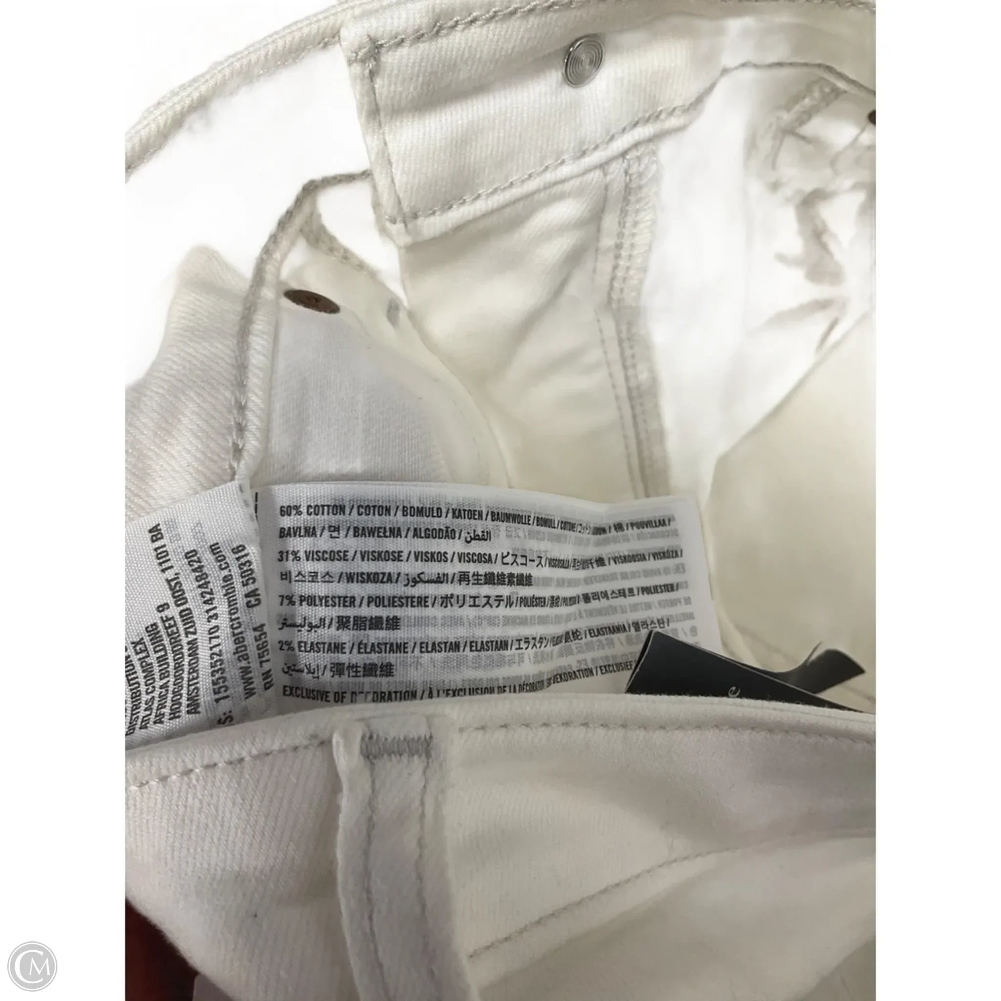 Jeans Straight By Abercrombie And Fitch In White, Size: 12