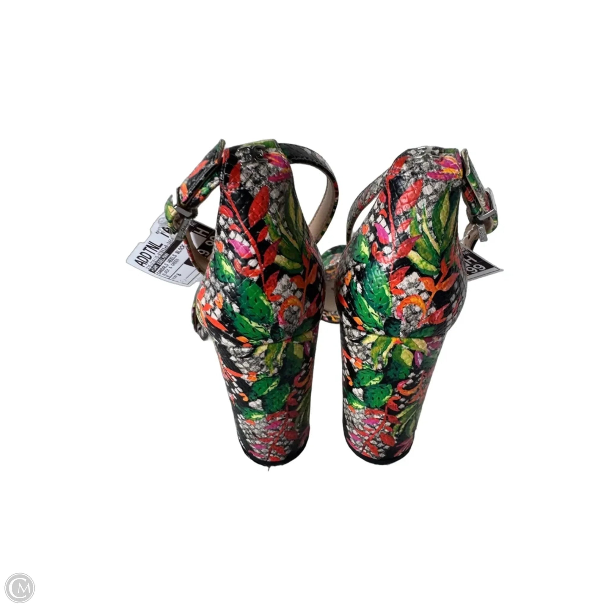 Sandals Heels Block By Sam Edelman In Black & Green, Size: 8
