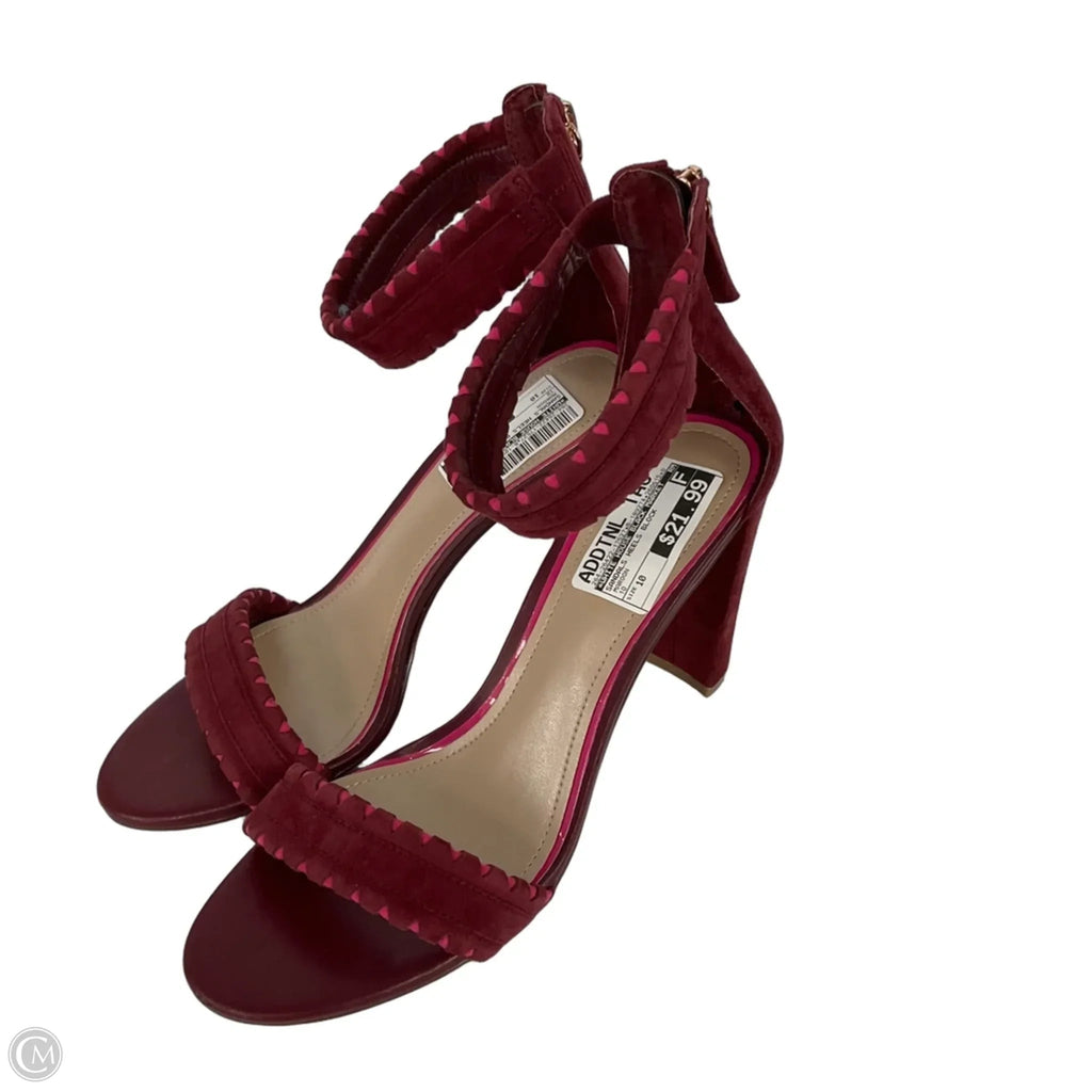 Sandals Heels Block By White House Black Market In Maroon, Size: 10