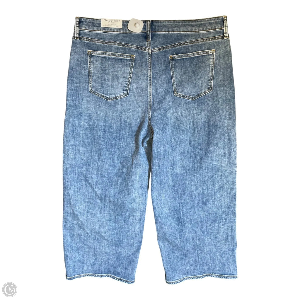 Jeans Wide Leg By Chicos In Blue Denim, Size: 16