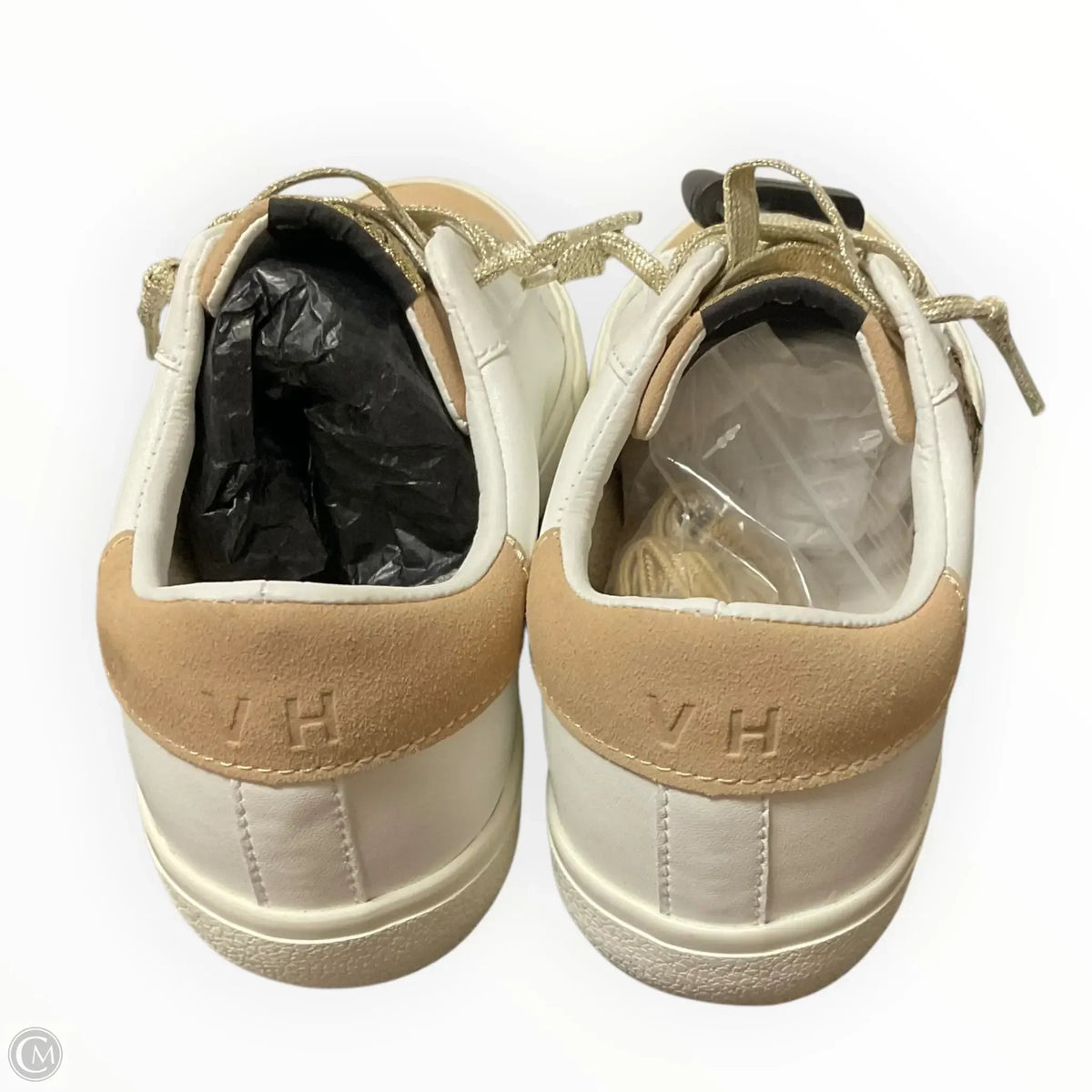 Shoes Sneakers By Vintage Havana In Gold & White, Size: 8.5