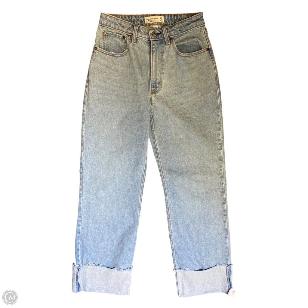 Jeans Wide Leg By Abercrombie And Fitch In Blue Denim, Size: 0