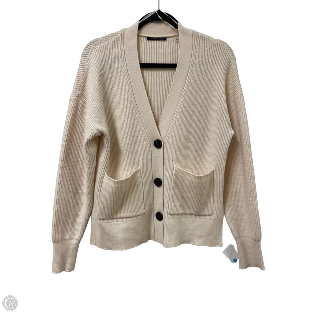 Sweater Cardigan By T Tahari In Cream, Size: M