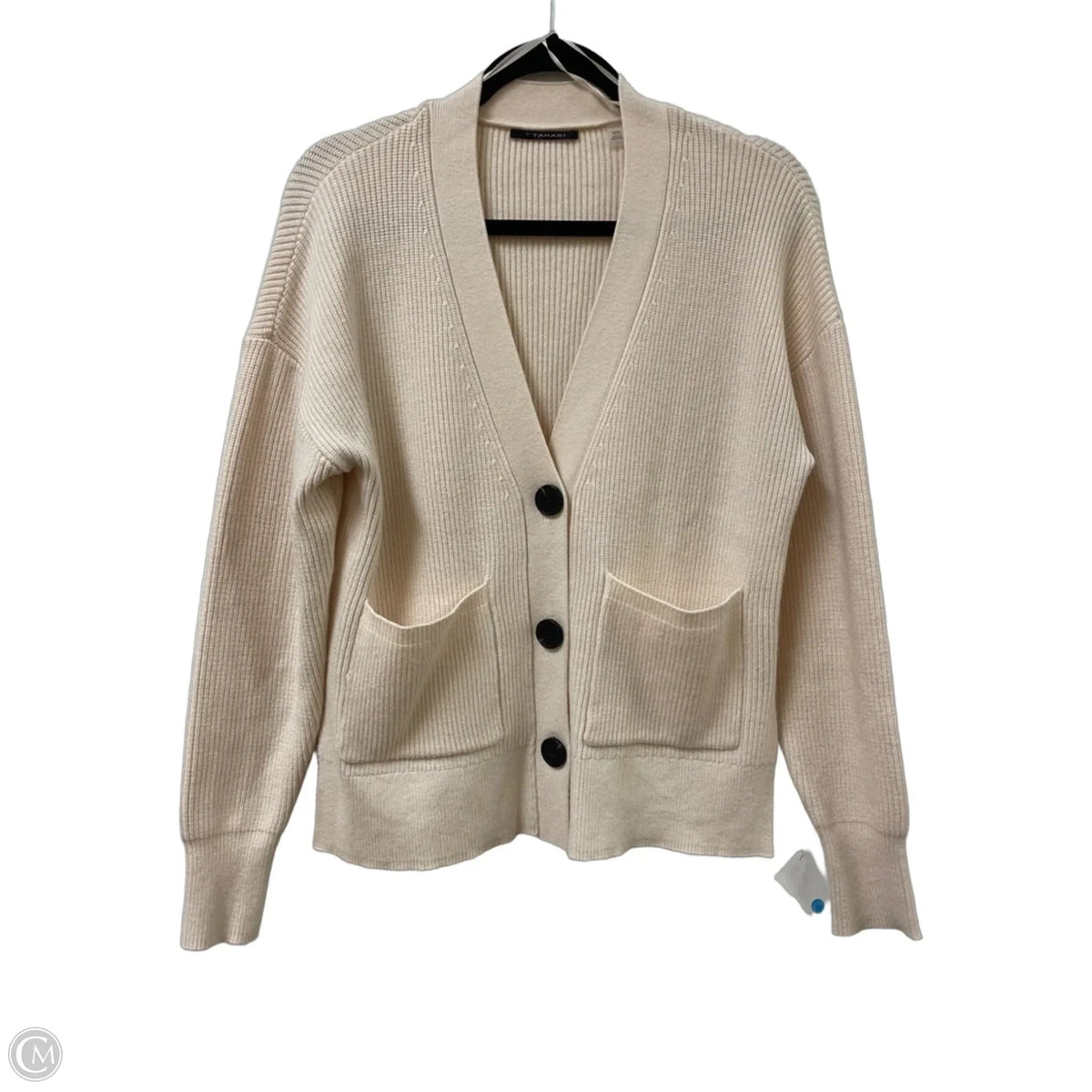 Sweater Cardigan By T Tahari In Cream, Size: M