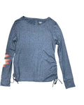Athletic Top Ls Crewneck By Avia In Blue, Size:M